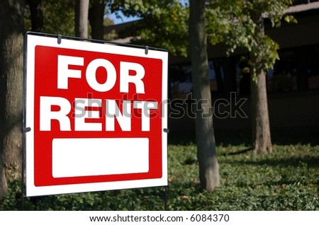 For rent sign at an office building