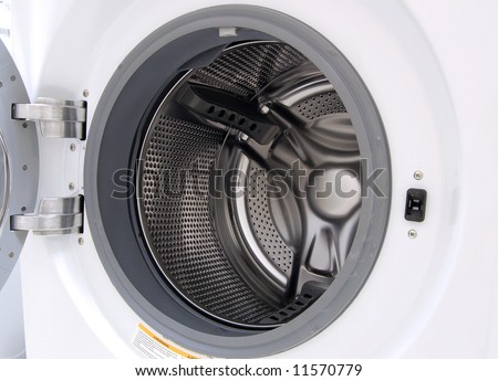 Front load washer with the door open