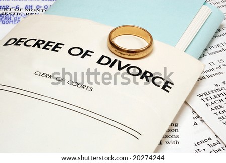 Divorce decree and wedding ring