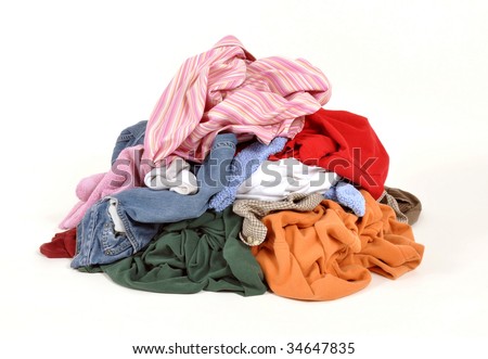 stock photo : Pile of dirty clothes for the laundry