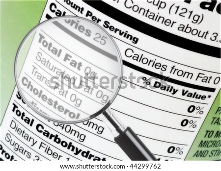 Nutrition information under a magnifying glass