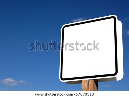 Blank road sign. Plenty of room to display your message