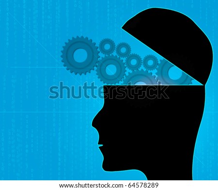 Illustration of gears inside a human head