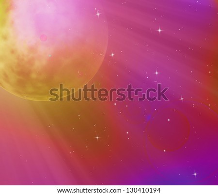 Mystic sky with stars and moon as background