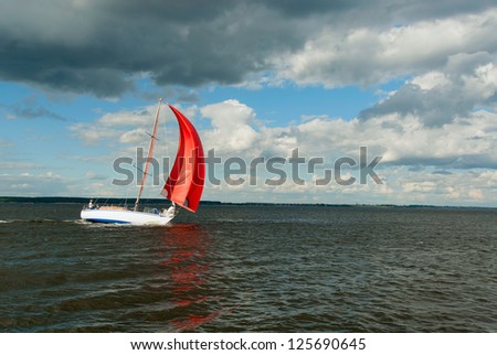Sport yacht regatta on the sea