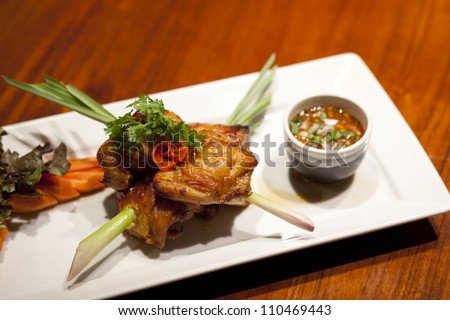 Hot Meat Dishes - Roast Chicken with Thai Sauce