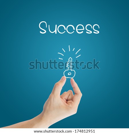 Business hand key to success
