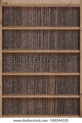 Wood bookshelves vintage retro