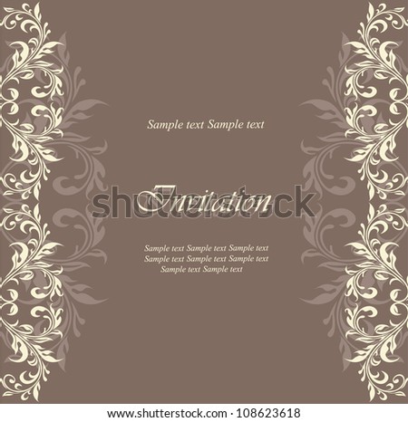Floral invitation card. Floral invitation card.