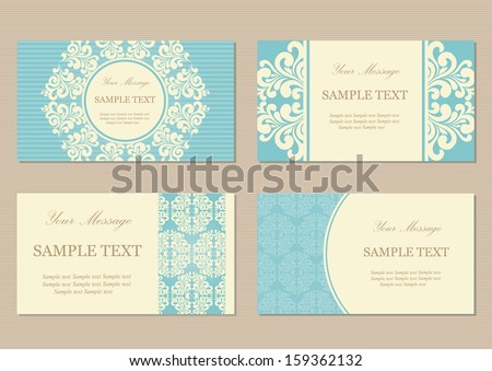 Floral vintage business or invitation cards Floral vintage business or invitation cards
