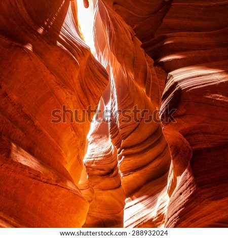 The Antelope Canyon, near Page, Arizona, USA. The Antelope Canyon is the most-visited and most-photographed slot canyon in the American Southwest.