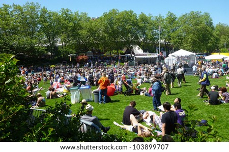 SEATTLE - MAY 26: Thousands attend the Northwest Folklife Festival. An annual event showcasing aspects of Pacific Northwest Folklife 26 May 2012 at the Seattle Center