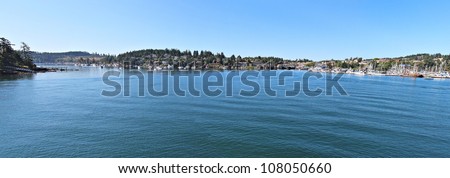 Panoramic view of Friday Harbor, San Juan Islands, Washington, USA