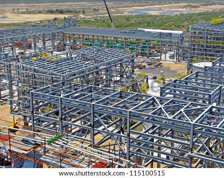 Industrial construction of structural steel, pipe racks and cable racks