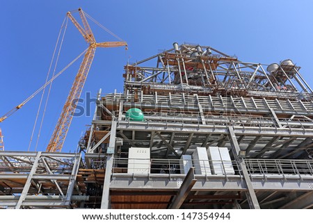Industrial construction of a power plant