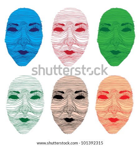 Save to a lightbox - stock-vector-mask-six-different-shapes-101392315