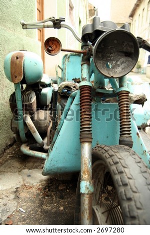 Old rusty motorcycle