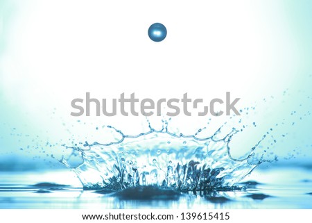 water drop falling in water