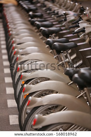 bicycle parking in Paris France