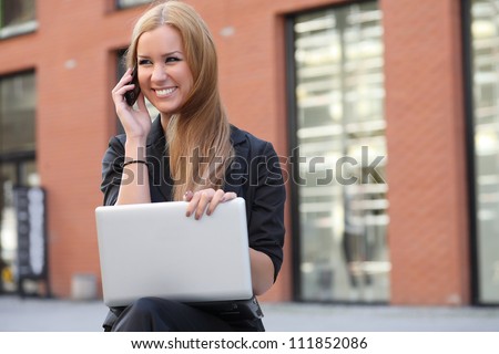 happy woman talking on the phone