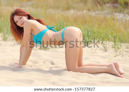 sexy erotic girl on nature