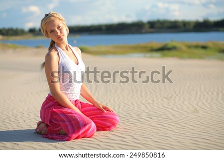 girl on the sand. summer mood