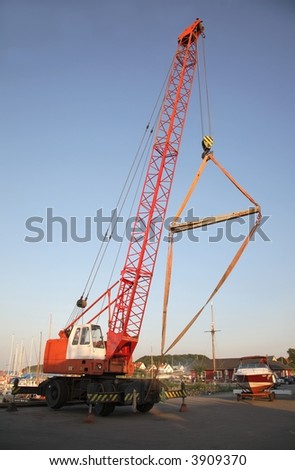 Mobile crane in Gilleleje Harbor, Denmark.