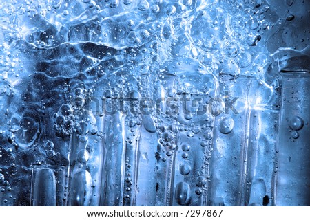 water drops and chemistry glass in laboratory