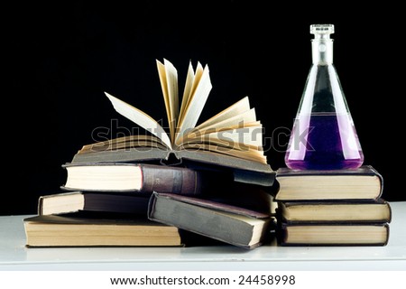 Education chemistry. Isolated over black background