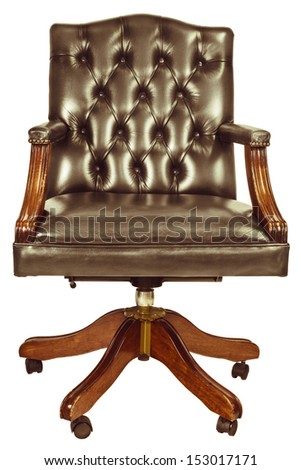 Retro styled image of a classic office chair isolated on a white background