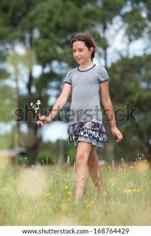 girl in a flower field