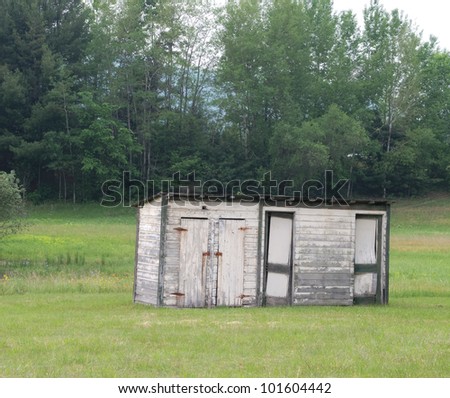 An aging old shed/ outhouse along Route 9N in Corinth, New York.