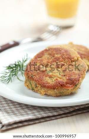 Two veggie burgers with lentil on a plate