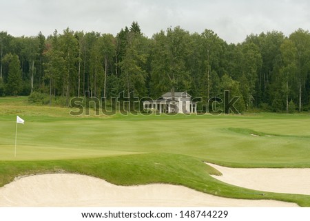 MOSCOW, RUSSIA - JULY 28: Golf course during final round of the M2M Russian Open at Tseleevo Golf & Polo Club in Moscow, Russia on July 28, 2013