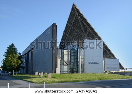 LA ROCHELLE, FRANCE - JUNE 24, 2013: Modern building of university of La Rochellle. The university was founded in 1993, and is the newest university in France