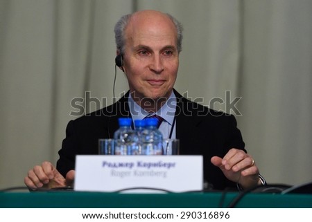 ST. PETERSBURG, RUSSIA - JUNE 22, 2015: Nobel Prize Laureate in chemistry Roger Kornberg during Saint Petersburg scientific forum \