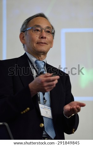 ST. PETERSBURG, RUSSIA - JUNE 22, 2015: Nobel Prize Laureate in physics Steven Chu during Saint Petersburg scientific forum \