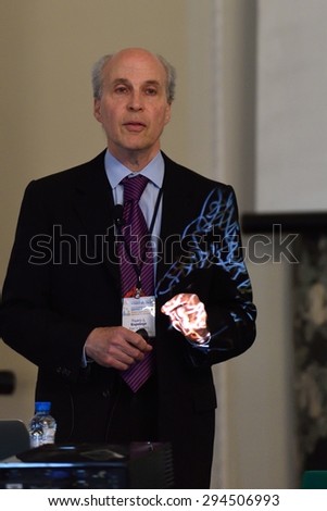 ST. PETERSBURG, RUSSIA - JUNE 22, 2015: Nobel Prize Laureate in chemistry Roger Kornberg during Saint Petersburg scientific forum \