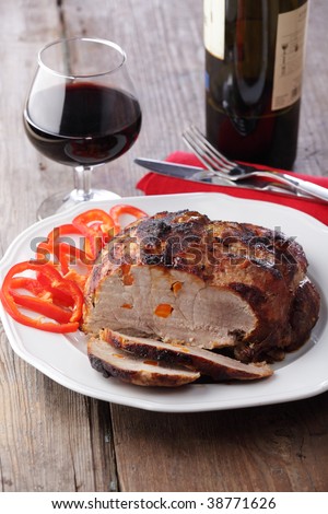 Grilled meat and red wine