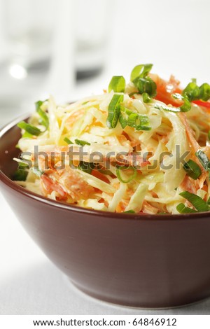 Cole slaw salad in the bowl