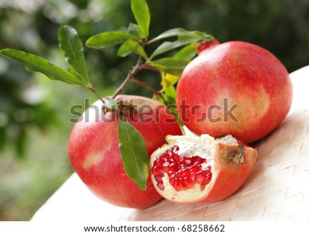 Opened pomegranate