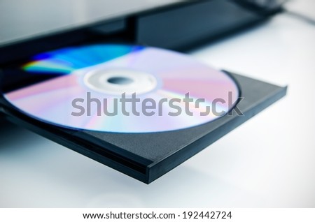 Disc insterted to DVD or CD player