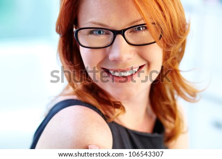 Image of a bright beautiful woman being a successful entrepreneur