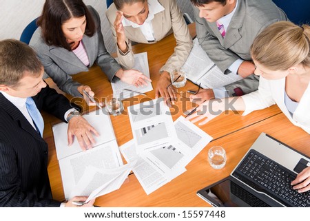 Portrait of businesspeople planning project it meeting