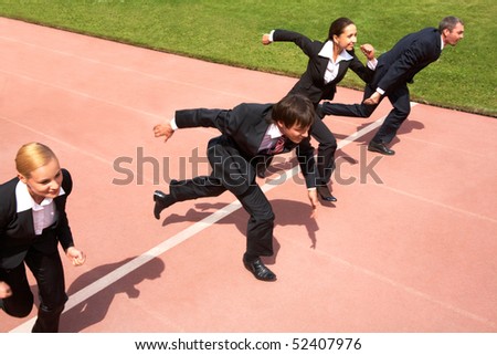 pictures of people running track. of business people running