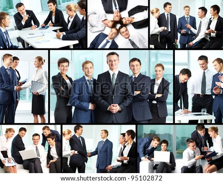 Business collage composed of nine photos of business people Business collage composed of nine photos of business people