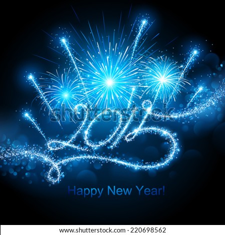 New Year'S Fireworks 2015 Stock Vector 220698562 : Shutterstock