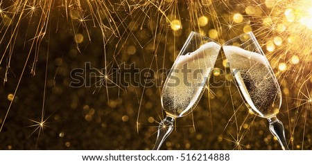 New Year\'s Eve celebration background with champagne