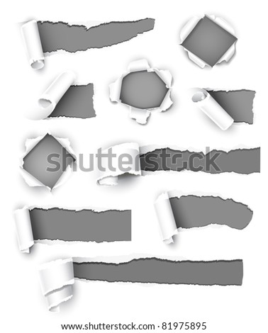 stock vector : Collection of gray paper. Vector illustration