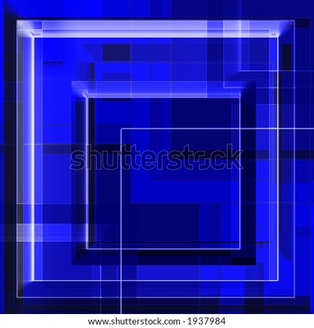Squares geometry in blue - abstract